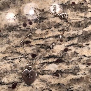 Heart shaped JOY and HOPE bracelet